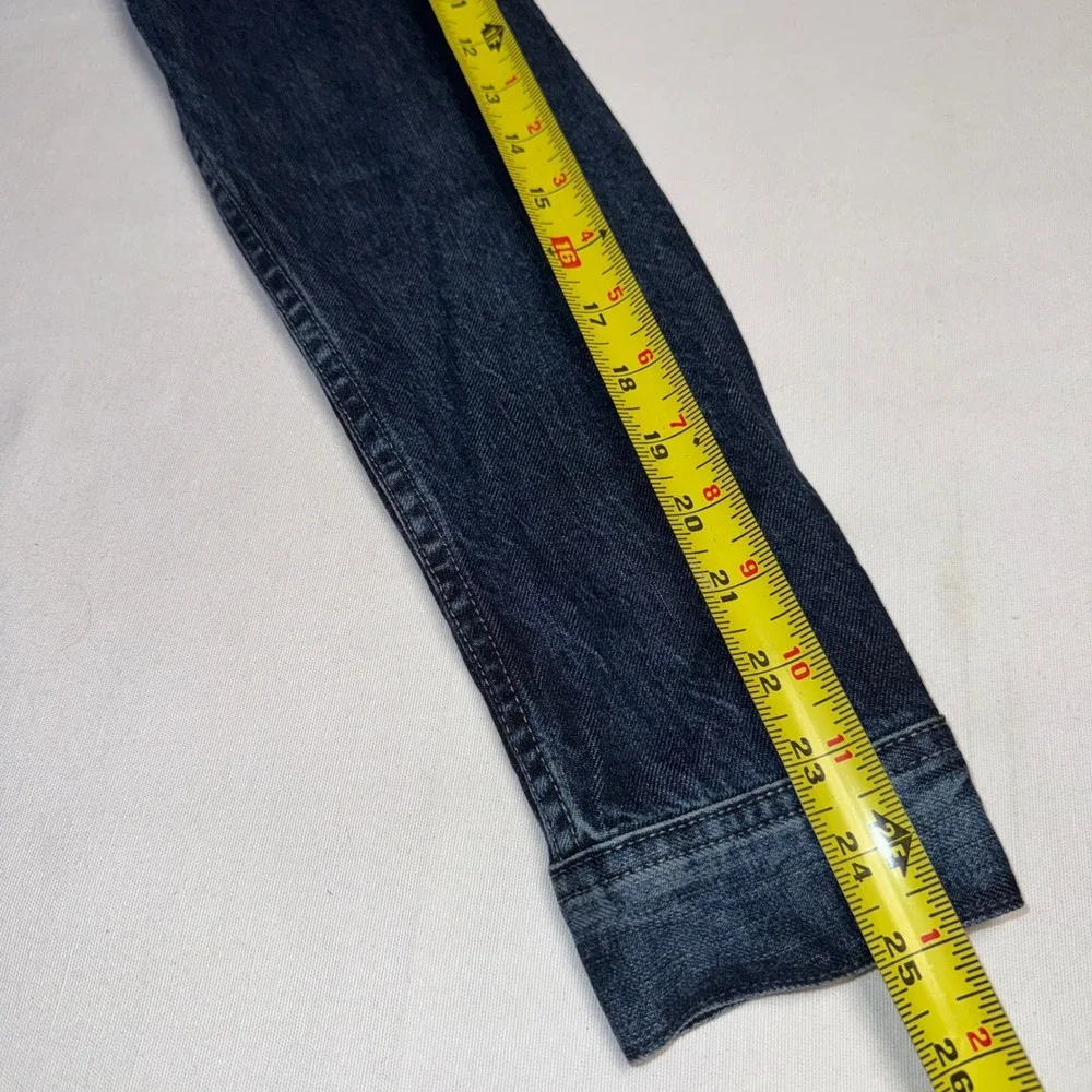 AG Adriano Goldschmied Mens Denim Trucker Jacket Dark Wash‎ LGN4130-FZL Size L